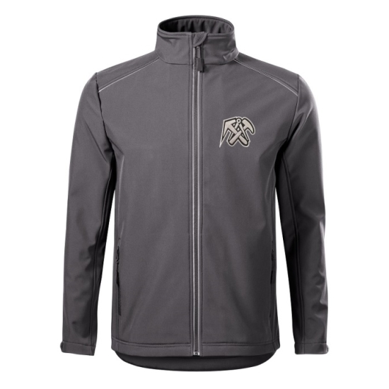 Softshell kurtka męska   z membraną  WIOSNA / JESIEŃ - szara z  LOGO DEKARZ haft